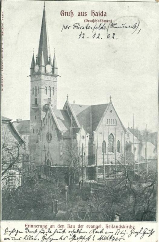 czech, NOVY BOR, HAIDA, Evangel. Heilandskirche, Church (1902)