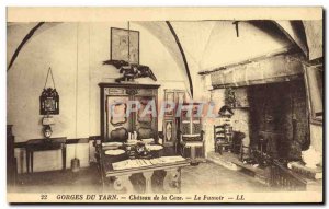 Old Postcard Gorges du Tarn Chateau de la Caze The smoker