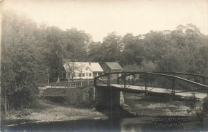 Bingham ME Iron Bridge Over The River House Real Photo Postcard