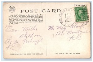 1920 Devil's Eyebrow Railroad Rail Exterior Roger Arkansas Fred Harvey Postcard