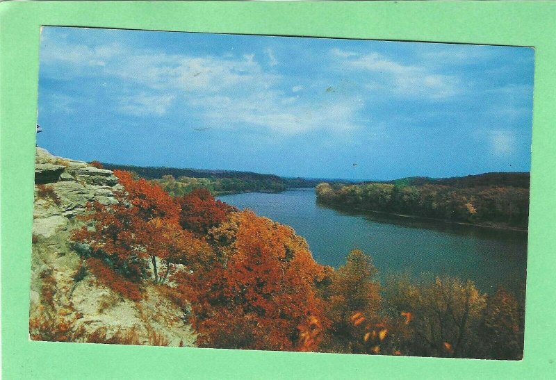 Posted 1959, View ofRock River from Castle Rock, Oregon, Illinois 