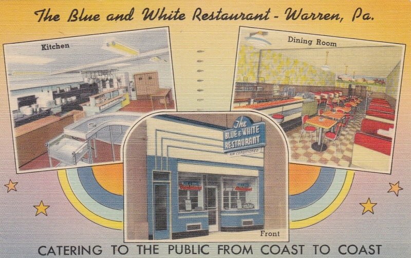 Pennsylvania Warren The Blue & White Restaurant 1950 sk5635