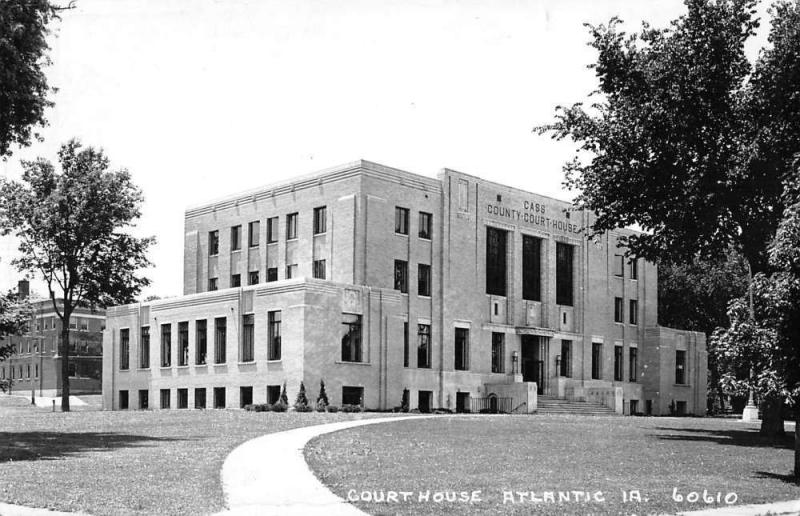 Atlantic Iowa Court House Real Photo Antique Postcard K31031