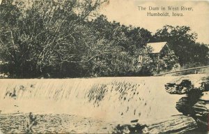 Dam West River Humboldt Iowa 1909 Postcard 21-921