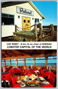 Vtg New Brunswick Canada Paturel Shore House Restaurant Lobster Postcard