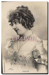 Old Postcard Fantasy Theater Woman Saulier