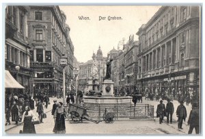 c1910 Monument View Der Graben Vienna Austria Antique Posted Postcard