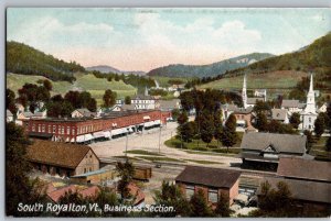 South Royalton Train Station Depot Business Section Shops VT C1910 Postcard