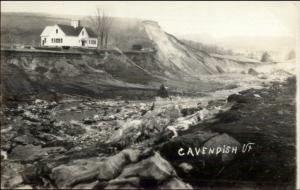 Cavendish VT Flood Damage c1920s Real Photo Postcard #1