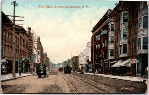 Postcard NY Amsterdam East Main Street