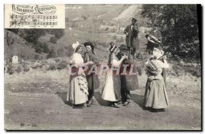 Old Postcard Folklore Auvergne The bourree