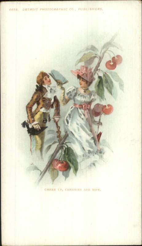 Detroit Publishing Romance Fantasy Giant Cherry Branch Beautiful Woman PC 