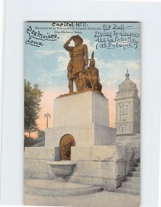 Postcard Monument at Entrance to Capitol Grounds, Des Moines, Iowa