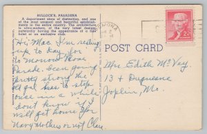 Pasadena California~Bullock's Pasadena~South Lake Avenue~Linen Vintage Postcard
