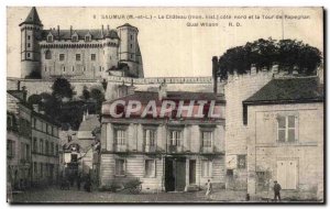 Old Postcard Saumur Chateau Tower Papeghan Quai Wilson