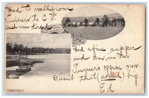 1906 Cromwell Lake Harbor Boats Docking View Highland Mills New York NY Postcard
