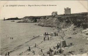 CPA LE CONQUET Plage de Porstrez Ponte de Kermorvan (143691)