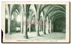 Old Postcard Mont Saint Michel Abbey Knights Hall