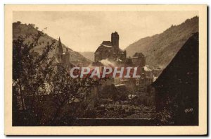 Old Postcard Estaing The castle in the mist