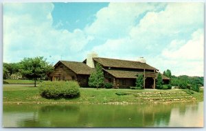 Postcard - Y.M.C.A Log Lodge situated on Rock River - Rockford, Illinois