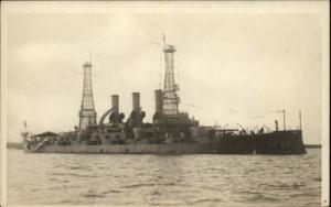 Battleship USS Vermont c1910 Real Photo Postcard