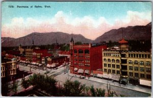 VINTAGE POSTCARD BIRD'S EYE VIEW OF THE BUSINESS DISTRICT OF OGDEN UTAH c. 1910