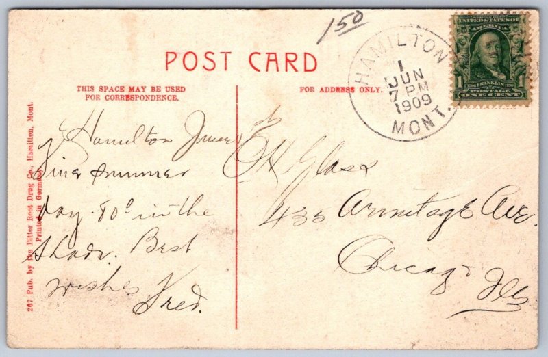 K44/ Hamilton Montana Postcard c1910 Bitter Root Mountains Homes 341