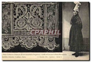 Old Postcard Folklore Lace School Dentelliere d & # 39Argentan Point Colbert ...