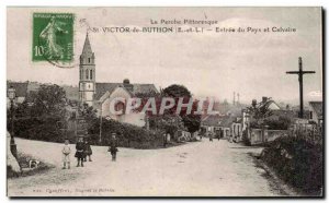 Old Postcard St Victor Buthon Entree country and Calvary