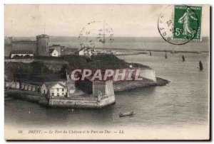 Old Postcard Brest the height of the castle and the park to the Duke