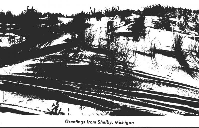 Michigan Greetings From Shelby Sand Dunes 1948 Real Photo