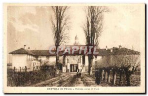 Old Postcard Certosa di Pavia Entrata Verso il Viale