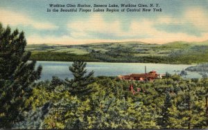 New York Watkins Glen Seneca Lake Watkins Glen Harbor Curteich