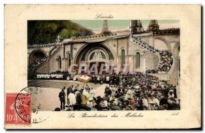 Old Postcard The Blessing of the Sick Lourdes