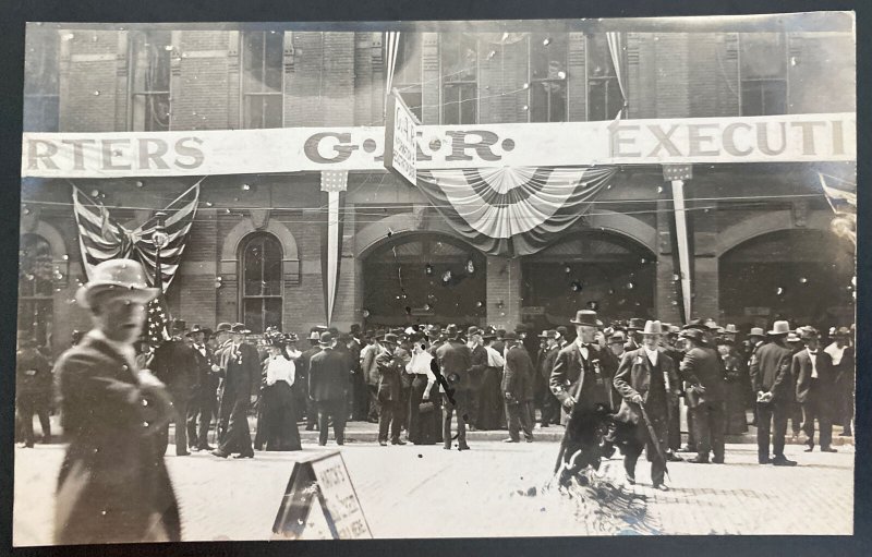 Mint USA Real Picture Postcard RPPC Civil War GAR Lima OH 1908 Parade