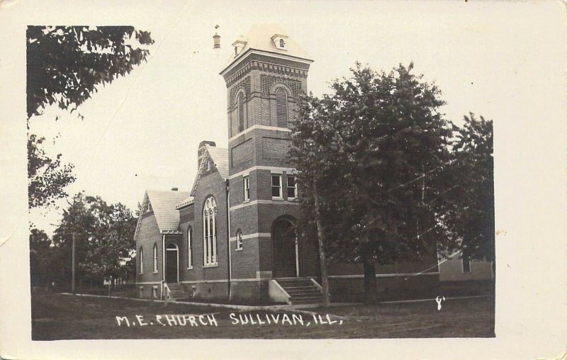 c.'07 RPPC,Real Photo,Methodist, M.E. Church, Sullivan, IL, ILL,Old Postcard