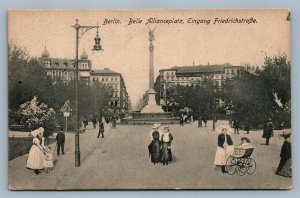 BERLIN GERMANY BELLE ALIANCEPLATZ EINGANG FRIEDRICHSTRASSE ANTIQUE POSTCARD