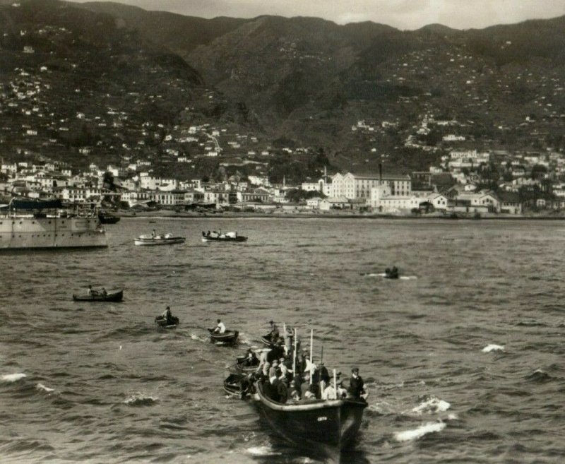 C. 1910 Madeira Island Harbor RPPC Real Photo Vintage Original Postcard F26