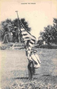 Color Guard Stars Stripes Flag Heading The Parade postcard