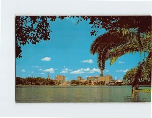 Postcard Lake Eola, Centennial Fountain, Orlando, Florida