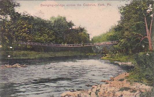 Pennsylvania York Swinging Bridge Across The Codorus