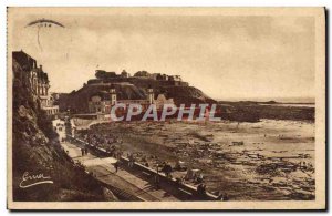 Old Postcard Granville La Plage Maree Basse