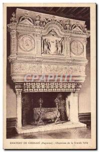 Old Postcard Chateau Chemazé mayonnaise fireplace in the great room