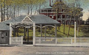 Rock Island  Illinois Black Hawks Watch Tower Entrance Vintage Postcard AA7005
