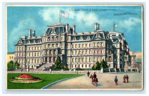 1914 HTL Hold to Light US War State Navy Departments Washington DC Postcard