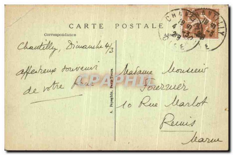 Old Postcard Chateau de Chantilly