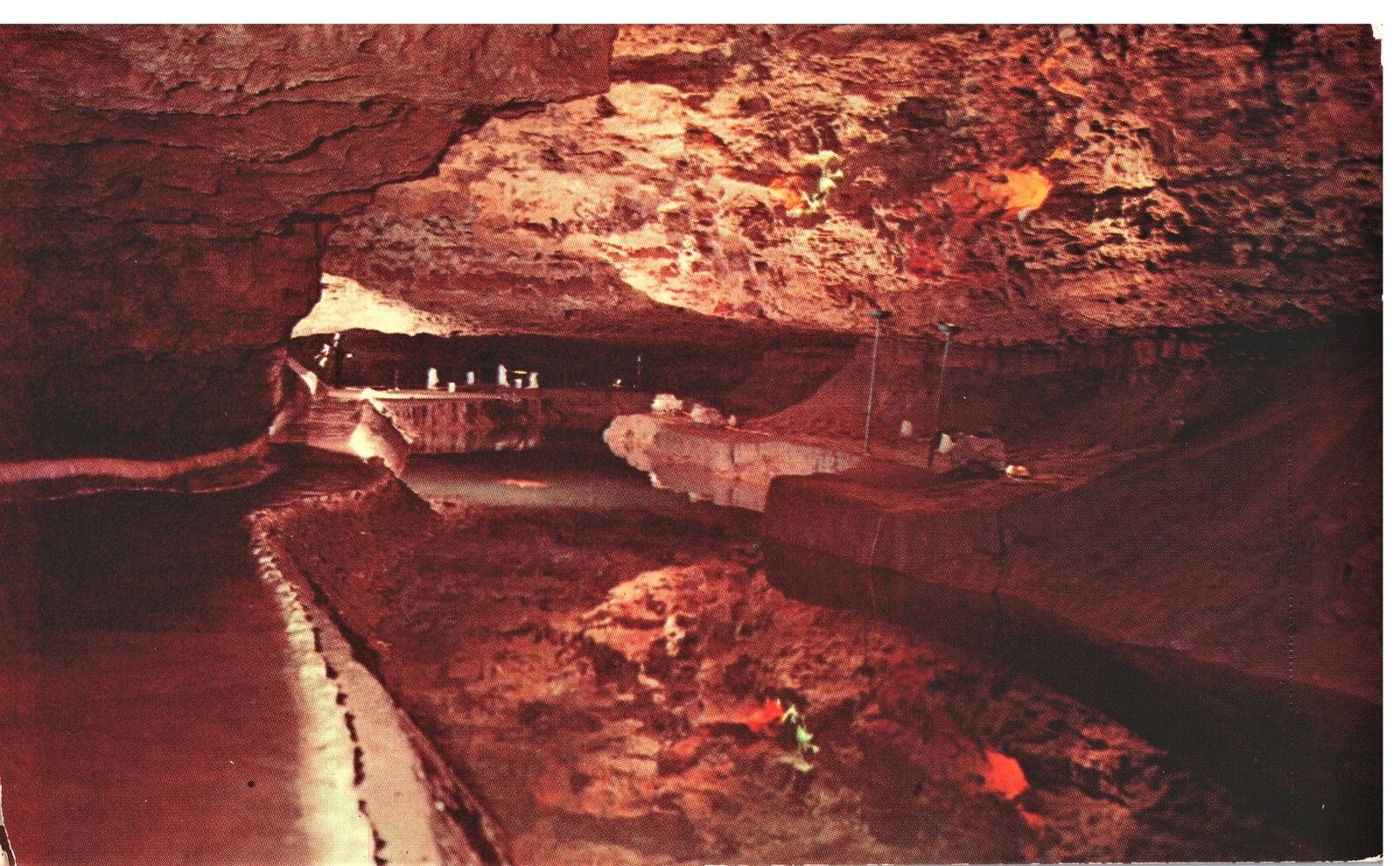Vintage Postcard Underground River Jesse James Floor Meramec Caves
