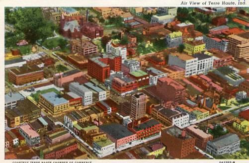 IN - Terre Haute, Aerial View Circa 1930