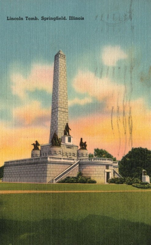 Vintage Postcard 1940 Lincoln Tomb Springfield Illinois Lincoln Souvenir & Gift