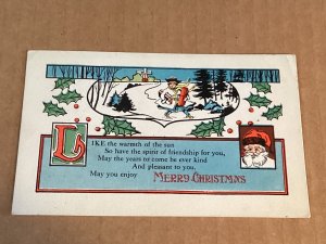 1919 Christmas seal tied Santa poem windmill #504-6 Grade 3